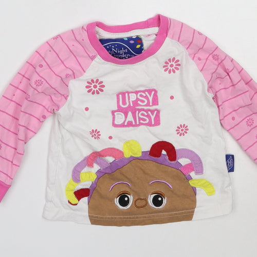 Preworn Girls Pink Solid Cotton Cami Pyjama Top Size 12-18 Months   - In the Night Garden