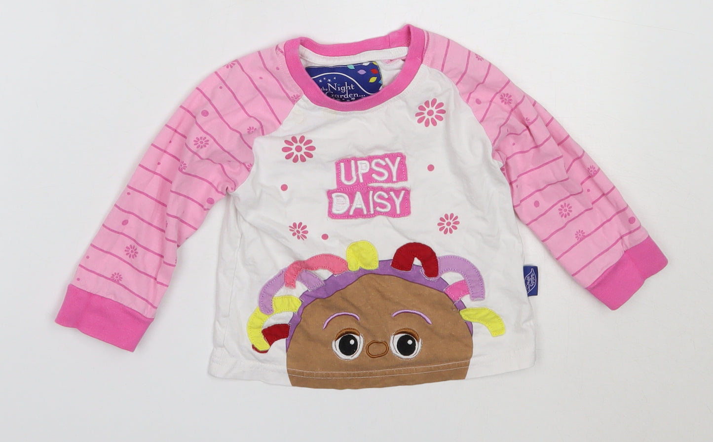 Preworn Girls Pink Solid Cotton Cami Pyjama Top Size 12-18 Months   - In the Night Garden