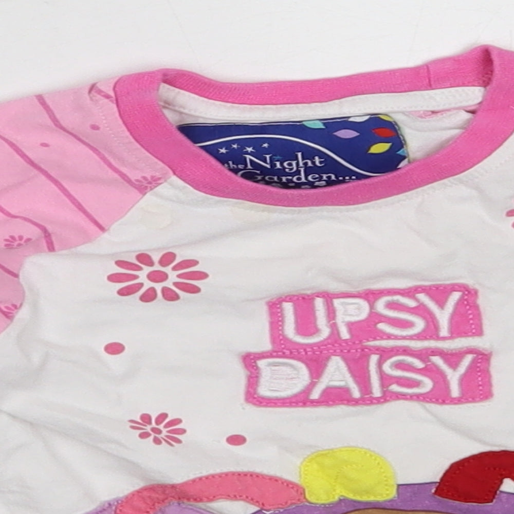 Preworn Girls Pink Solid Cotton Cami Pyjama Top Size 12-18 Months   - In the Night Garden