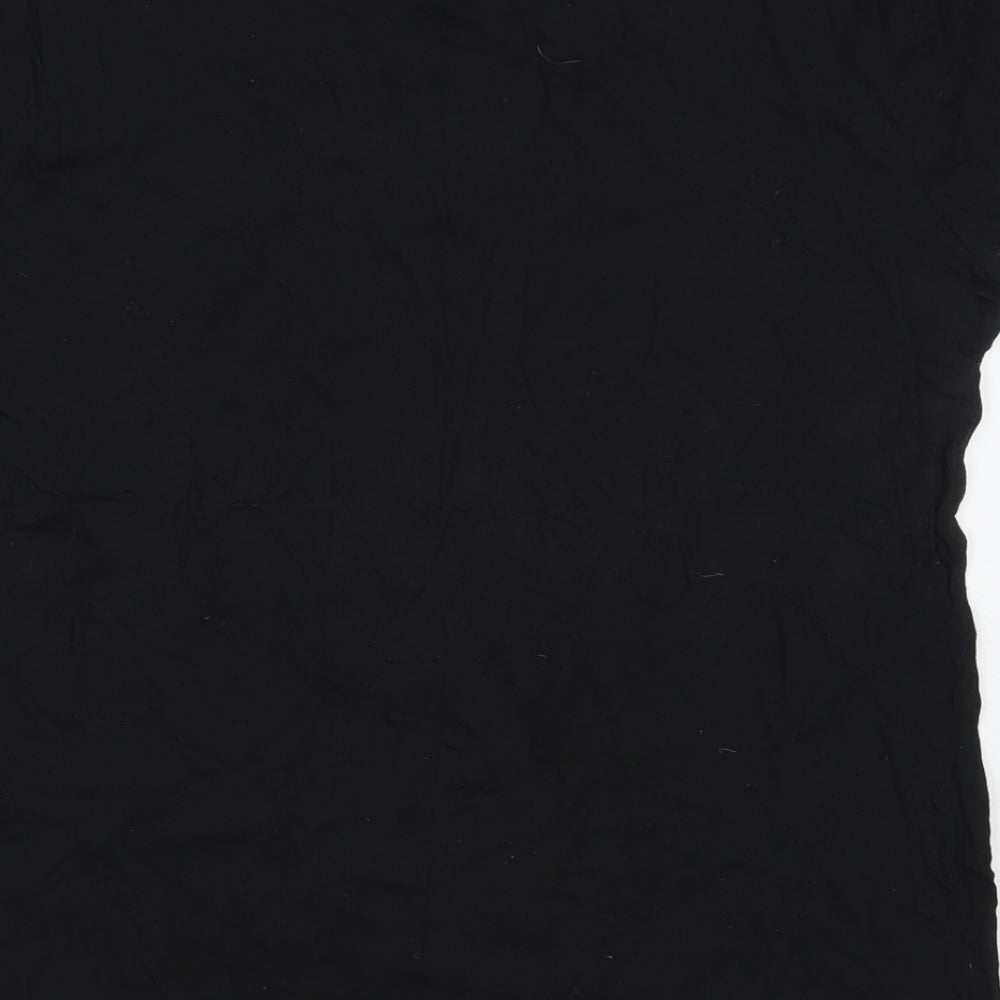 New Look Womens Black  Cotton Basic T-Shirt Size 12 Round Neck