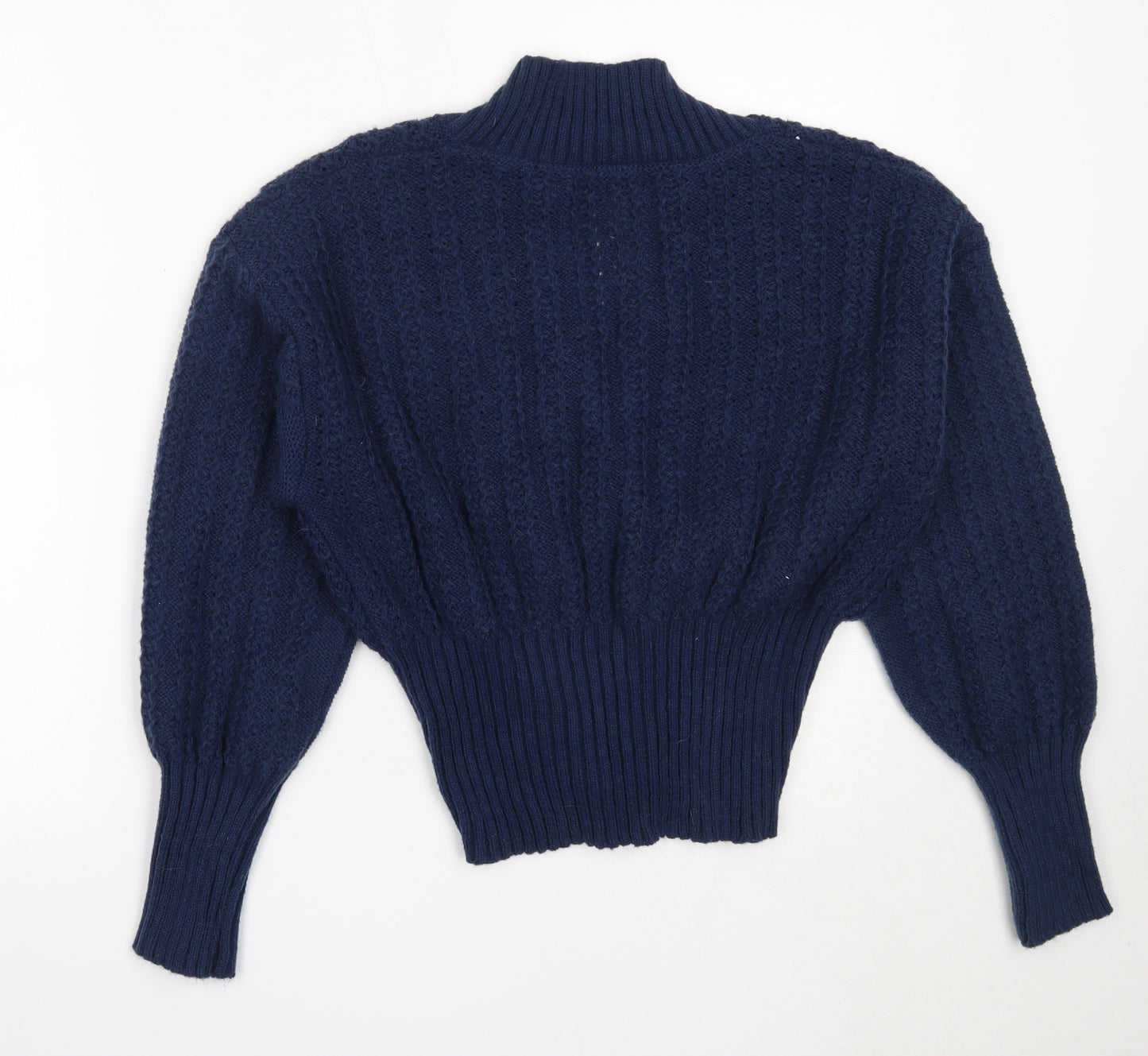 SheIn Womens Blue V-Neck  Polyester Pullover Jumper Size L