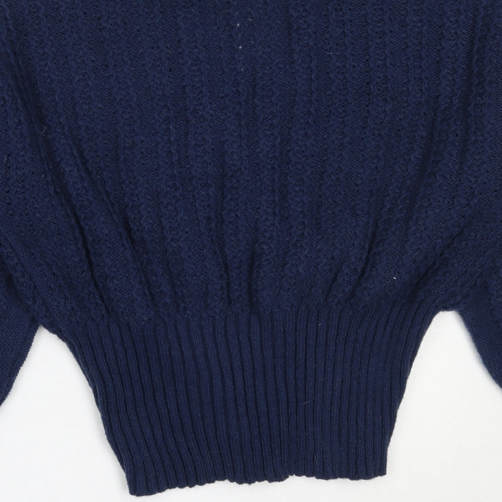 SheIn Womens Blue V-Neck  Polyester Pullover Jumper Size L