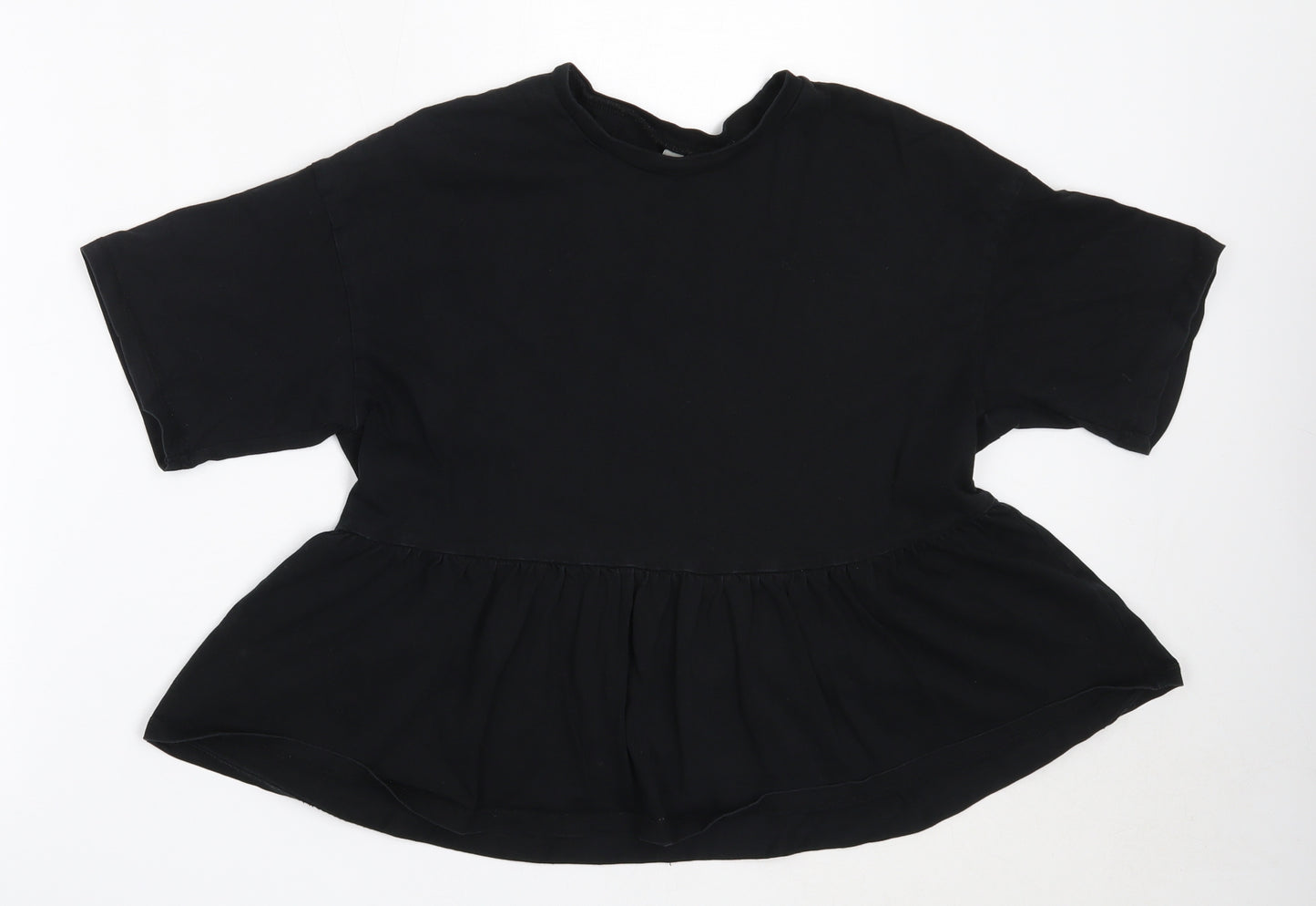 ASOS Womens Black  Cotton Basic T-Shirt Size 10 Round Neck