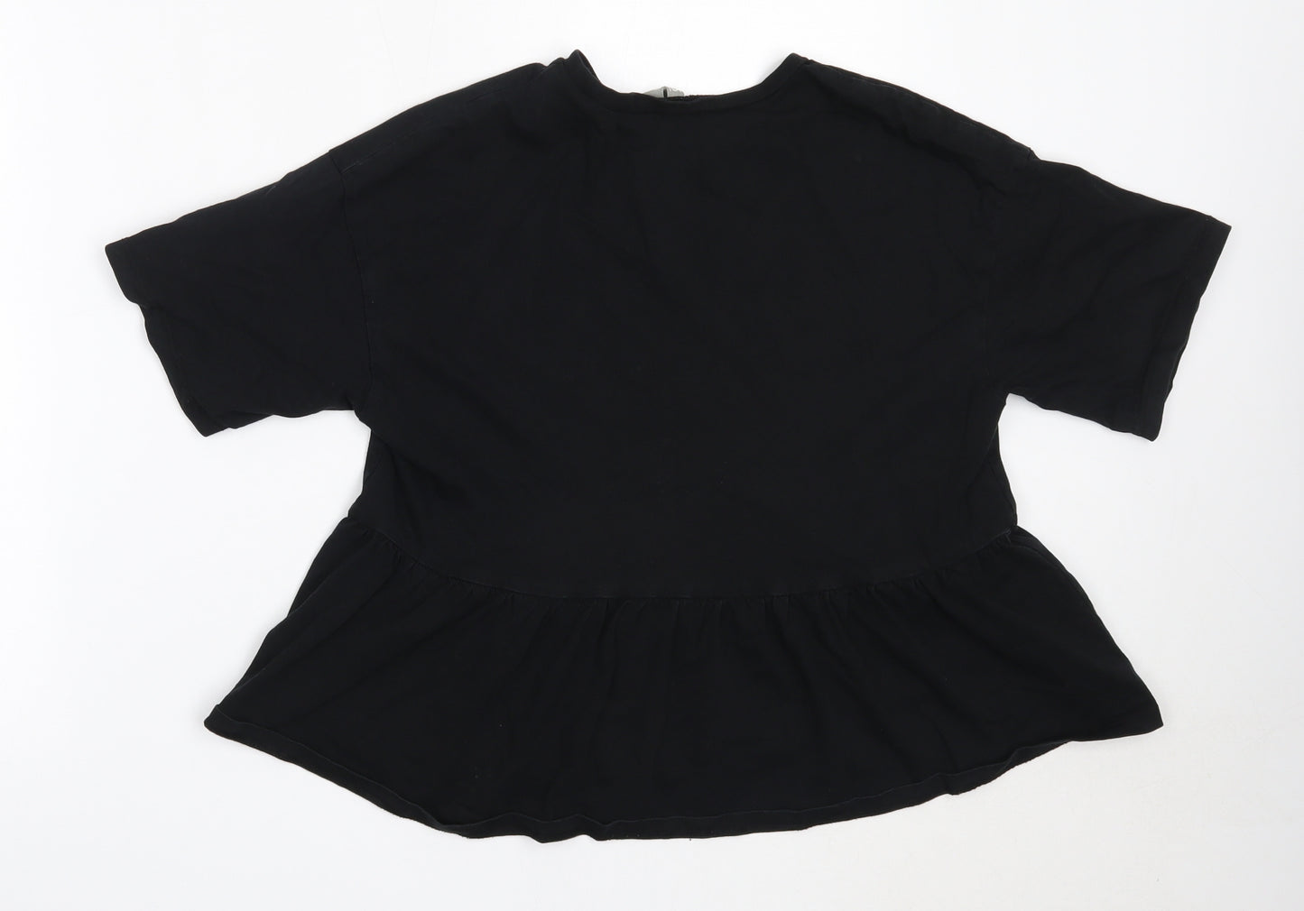ASOS Womens Black  Cotton Basic T-Shirt Size 10 Round Neck