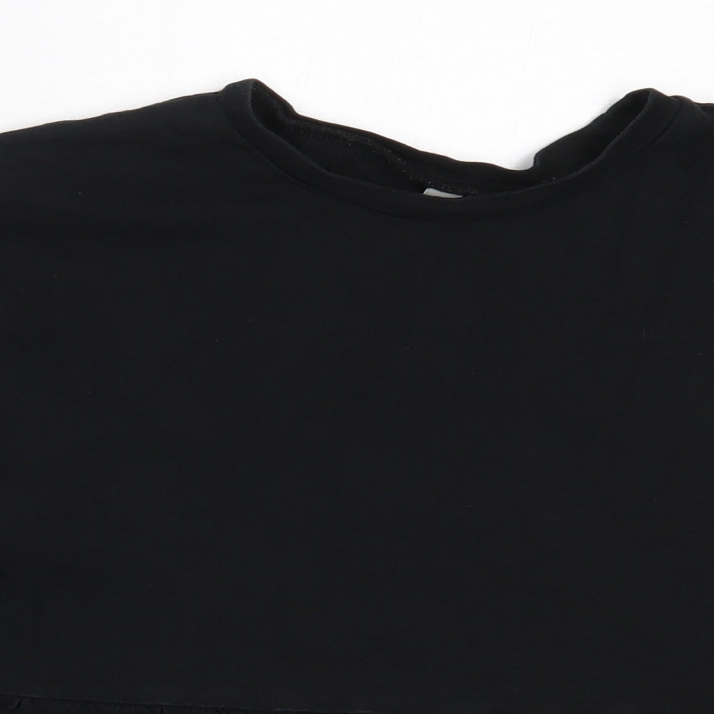 ASOS Womens Black  Cotton Basic T-Shirt Size 10 Round Neck