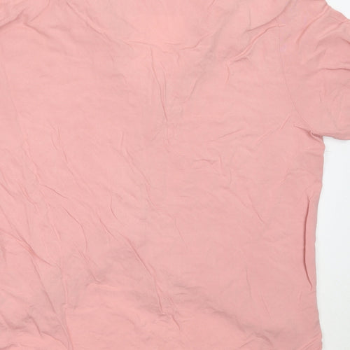 ASOS Womens Pink  Viscose Basic Button-Up Size M Collared