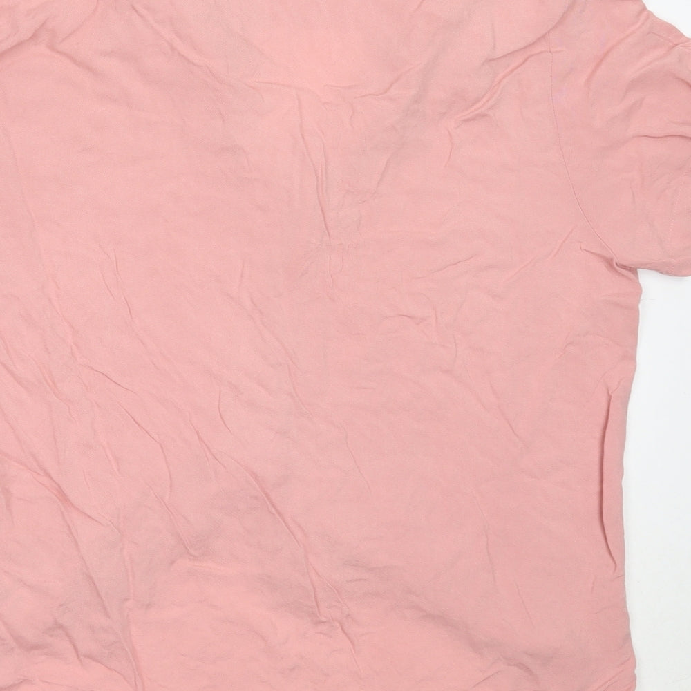 ASOS Womens Pink  Viscose Basic Button-Up Size M Collared