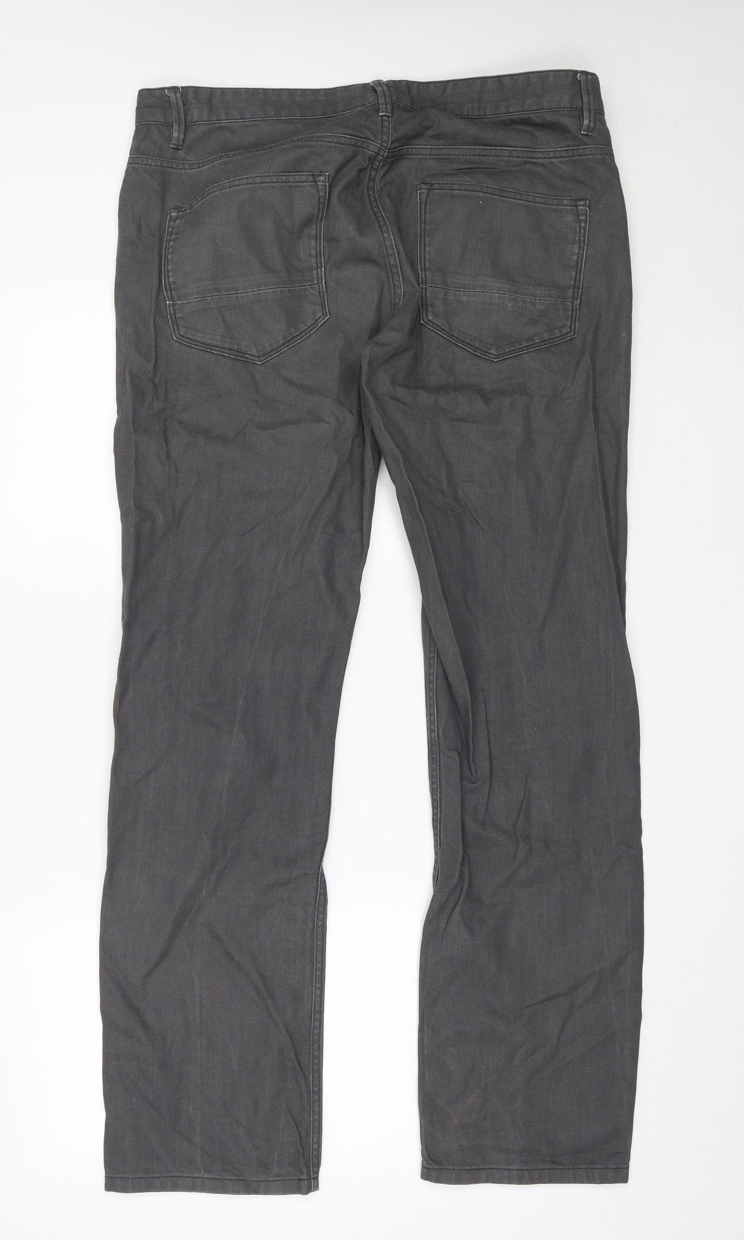 NEXT Mens Grey  Cotton Straight Jeans Size 36 in L33 in Regular