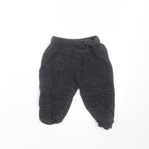 F&F Baby Grey  Cotton Jogger Trousers Size 9-12 Months  Drawstring