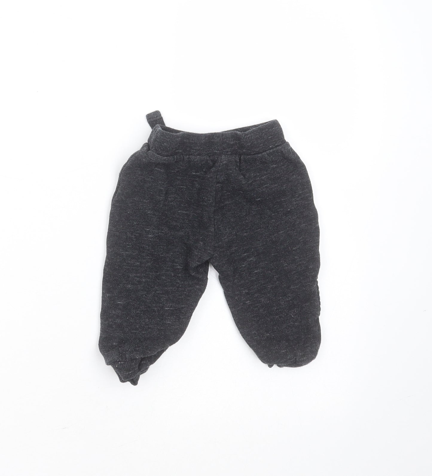 F&F Baby Grey  Cotton Jogger Trousers Size 9-12 Months  Drawstring