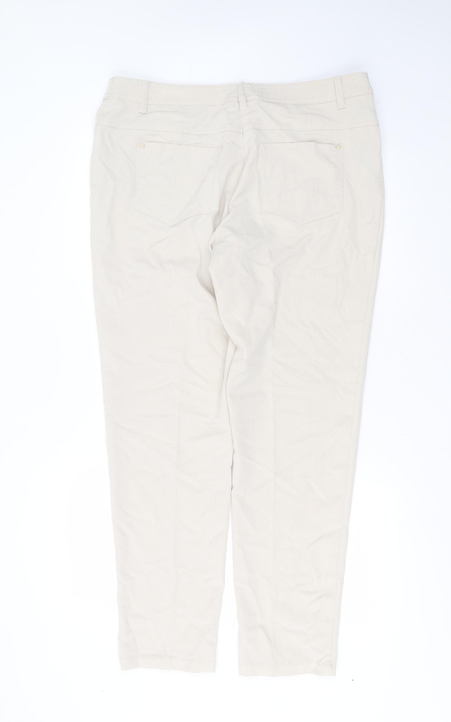 Brandtex Womens Beige  Polyester Trousers  Size 20 L31 in Regular Zip
