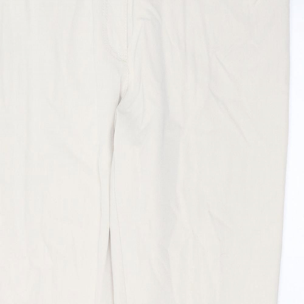 Brandtex Womens Beige  Polyester Trousers  Size 20 L31 in Regular Zip