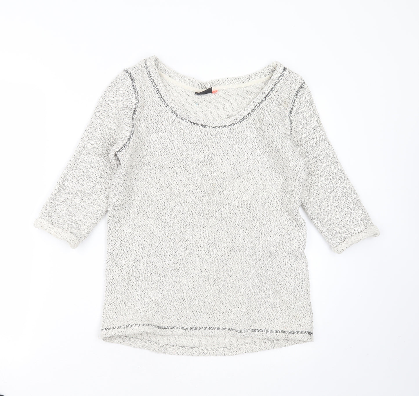 Only Womens Grey Round Neck  Cotton Pullover Jumper Size XS