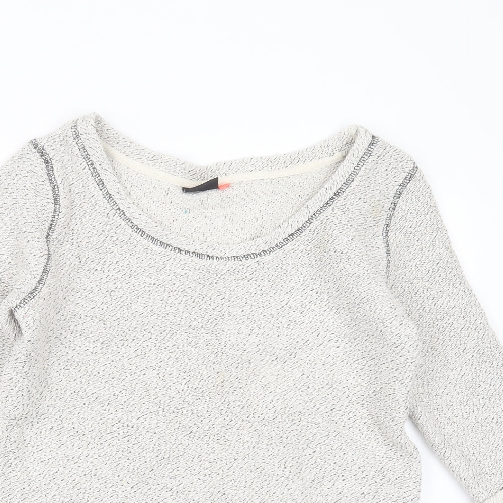 Only Womens Grey Round Neck  Cotton Pullover Jumper Size XS