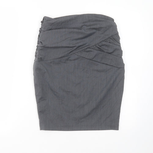 New Look Womens Grey Striped Polyester Straight & Pencil Skirt Size 8