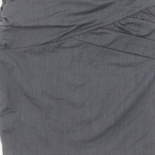New Look Womens Grey Striped Polyester Straight & Pencil Skirt Size 8