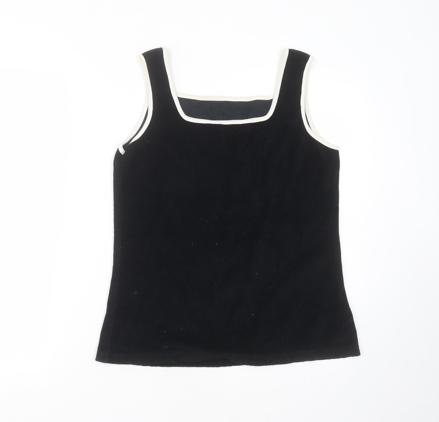 Marks and Spencer Womens Black Round Neck  Cotton Pullover Jumper Size 12
