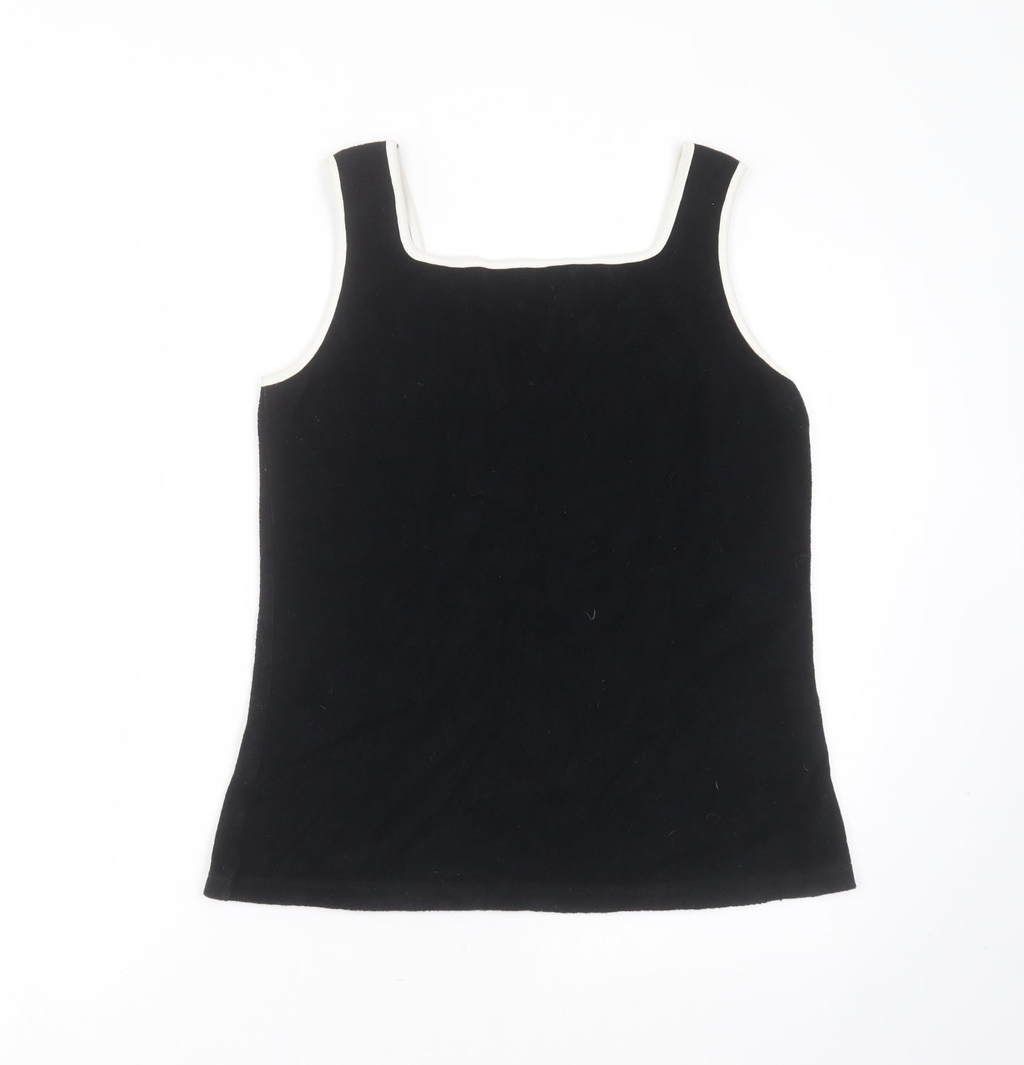 Marks and Spencer Womens Black Round Neck  Cotton Pullover Jumper Size 12