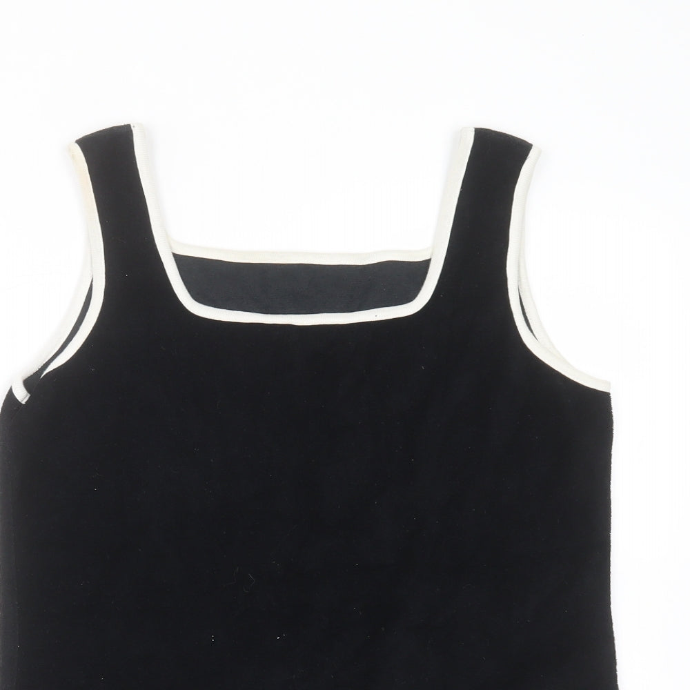 Marks and Spencer Womens Black Round Neck  Cotton Pullover Jumper Size 12