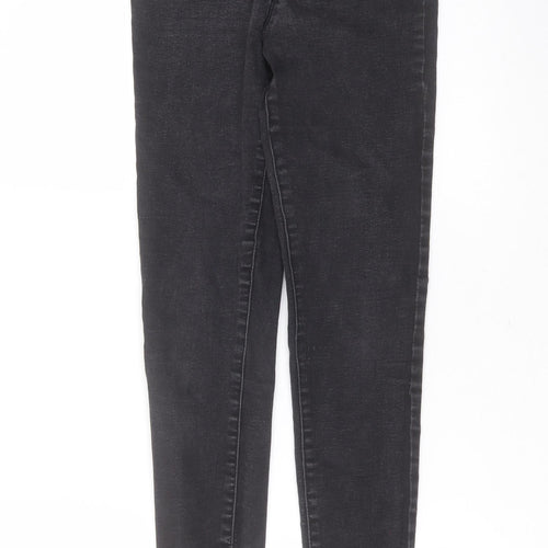 Primark Womens Grey  Cotton Skinny Jeans Size 10 L27 in Extra-Slim Zip
