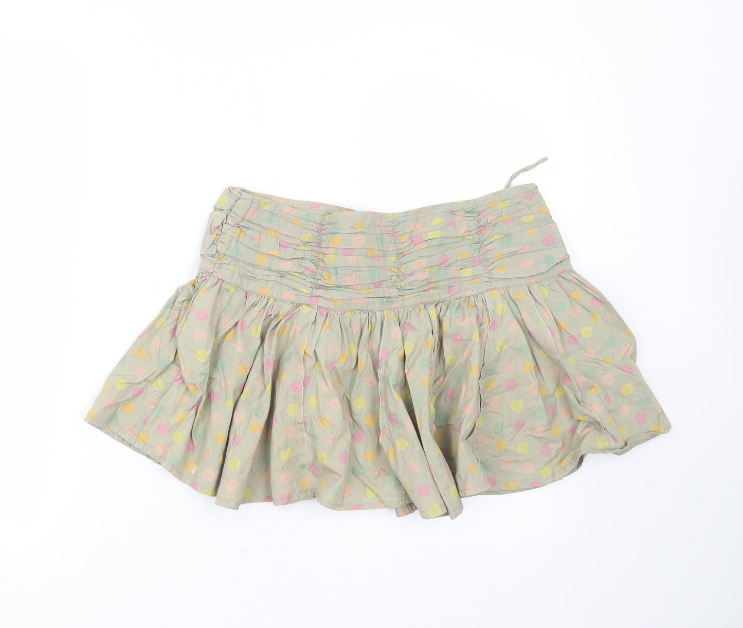 Papaya Womens Green Polka Dot Cotton Mini Skirt Size 10