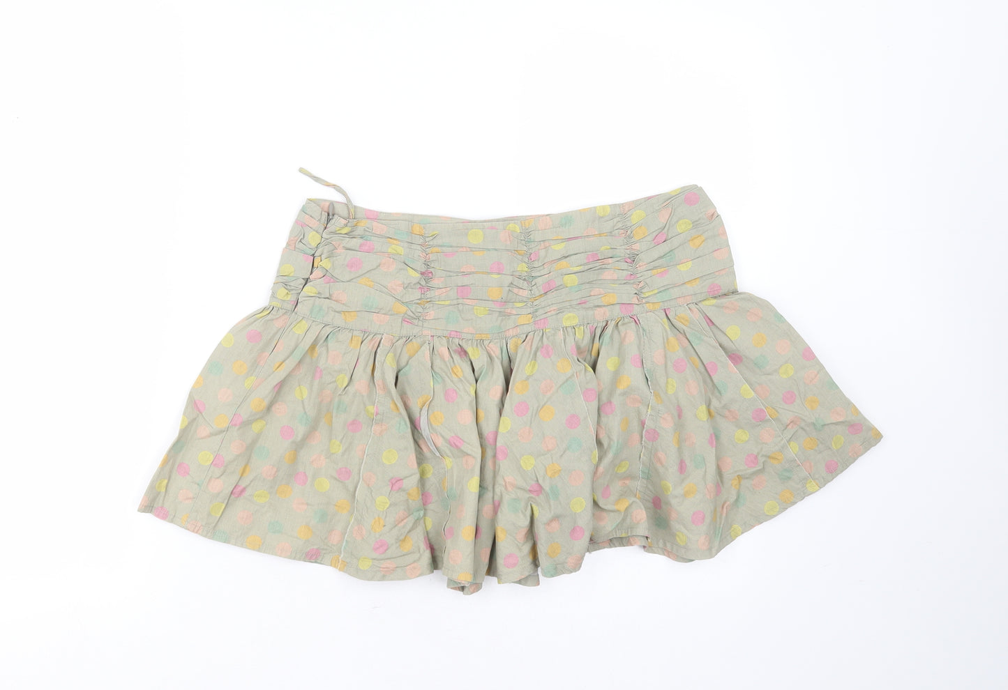 Papaya Womens Green Polka Dot Cotton Mini Skirt Size 10