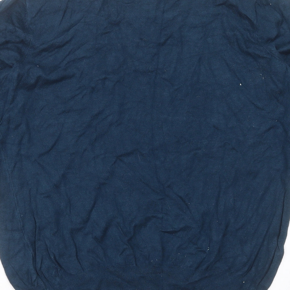 Debenhams Womens Blue Boat Neck  Viscose Pullover Jumper Size 16   - studded