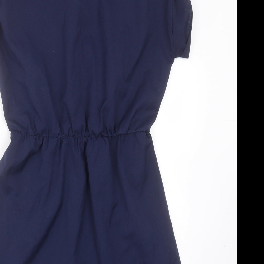 naizi Womens Blue  Polyester Shift  Size L  Collared