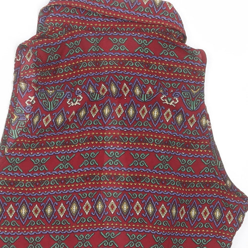 Glamorous Womens Multicoloured Geometric Polyester Cropped Blouse Size 10 Collared