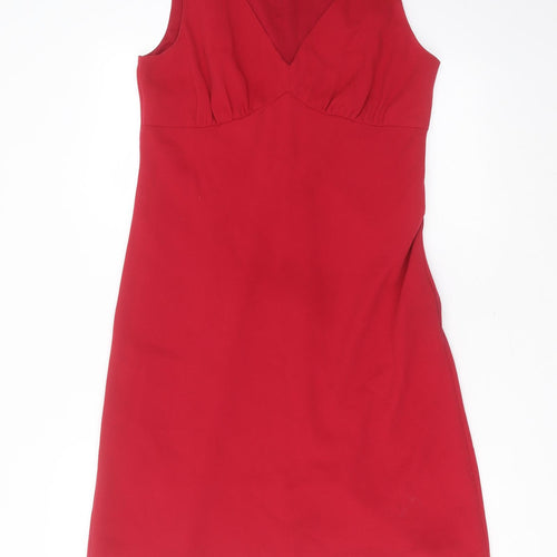 Sisley Womens Red  Polyester Shift  Size M  V-Neck