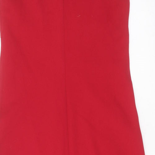 Sisley Womens Red  Polyester Shift  Size M  V-Neck