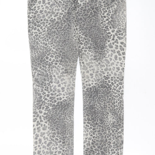 George Womens Grey Animal Print Cotton Skinny Jeans Size 6 L32 in Extra-Slim