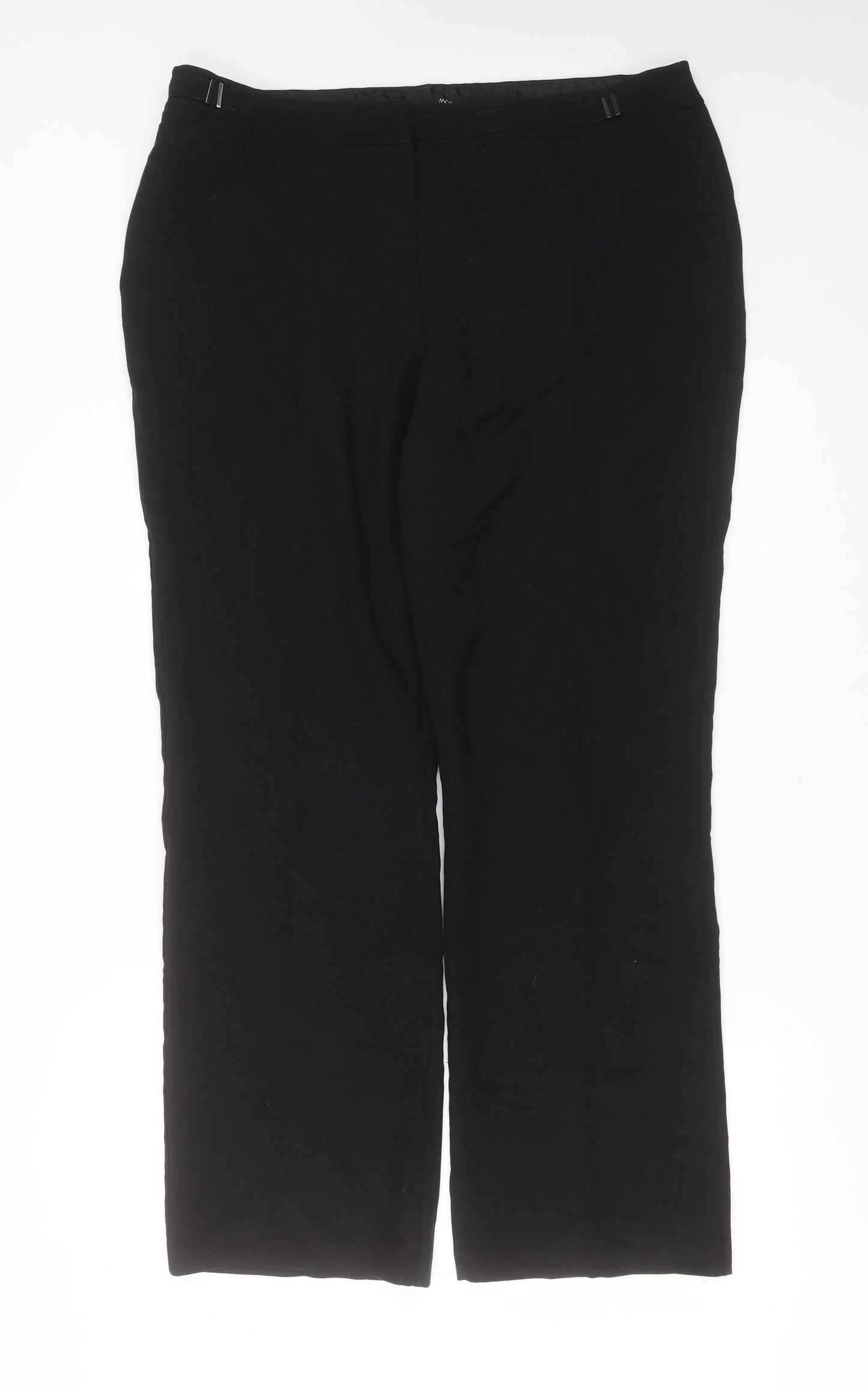 M&Co Womens Black  Polyester Trousers  Size 18 L30 in Regular Zip