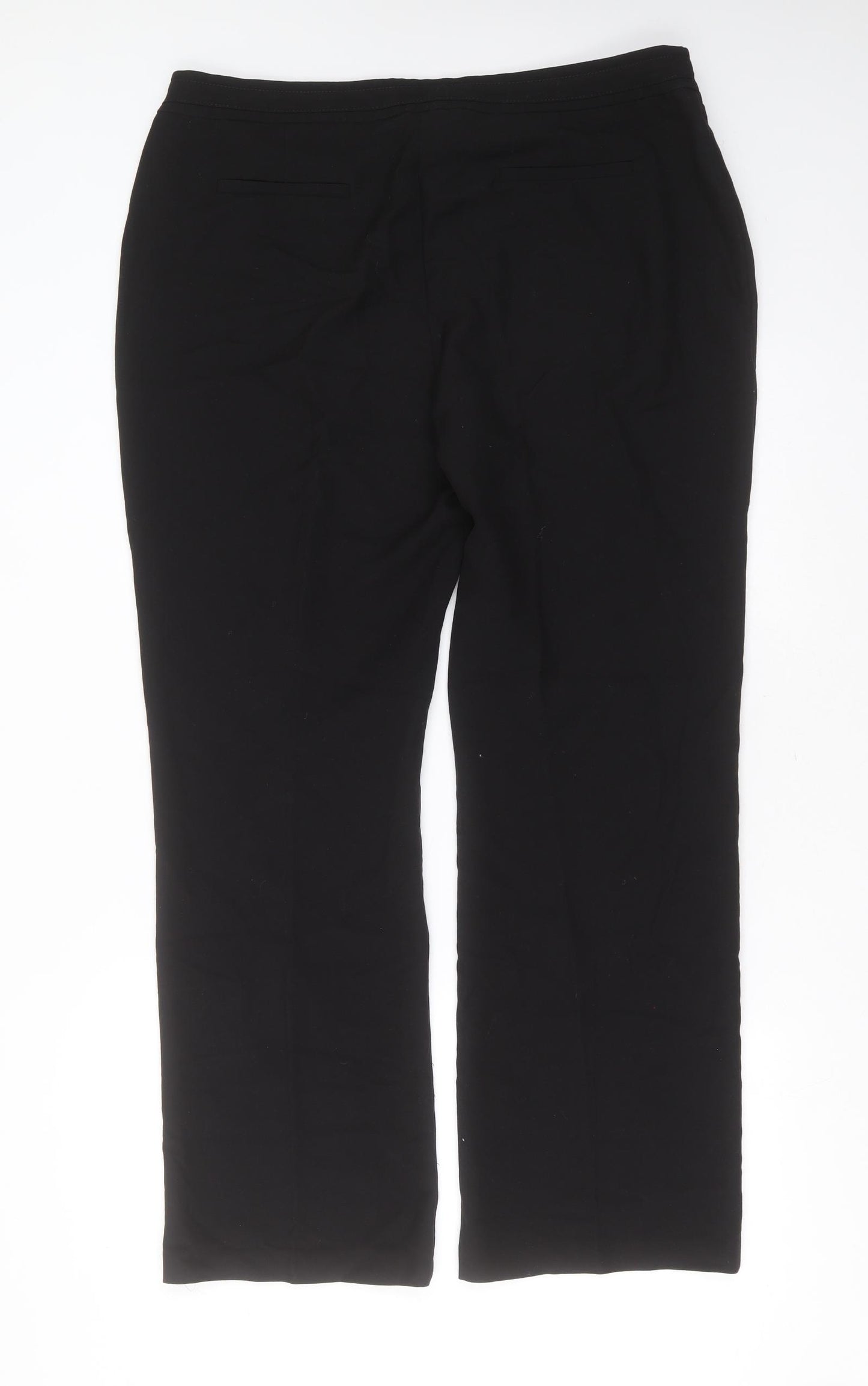 M&Co Womens Black  Polyester Trousers  Size 18 L30 in Regular Zip