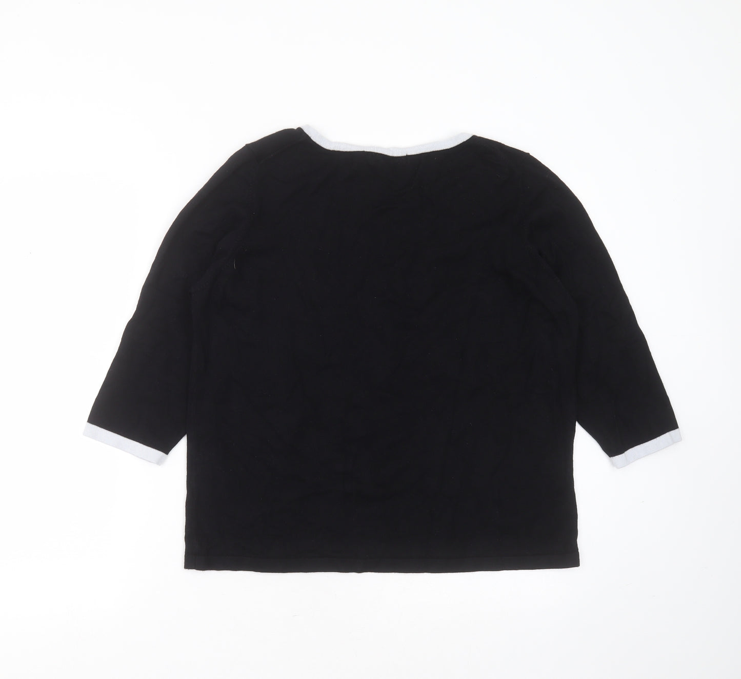 Marks and Spencer Womens Black V-Neck  Viscose Pullover Jumper Size 20