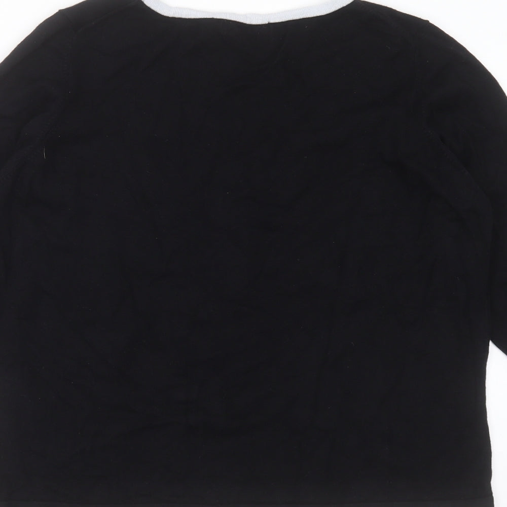 Marks and Spencer Womens Black V-Neck  Viscose Pullover Jumper Size 20