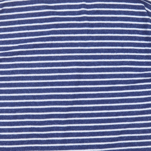 George Womens Blue V-Neck Striped Polyester Pullover Jumper Size 18