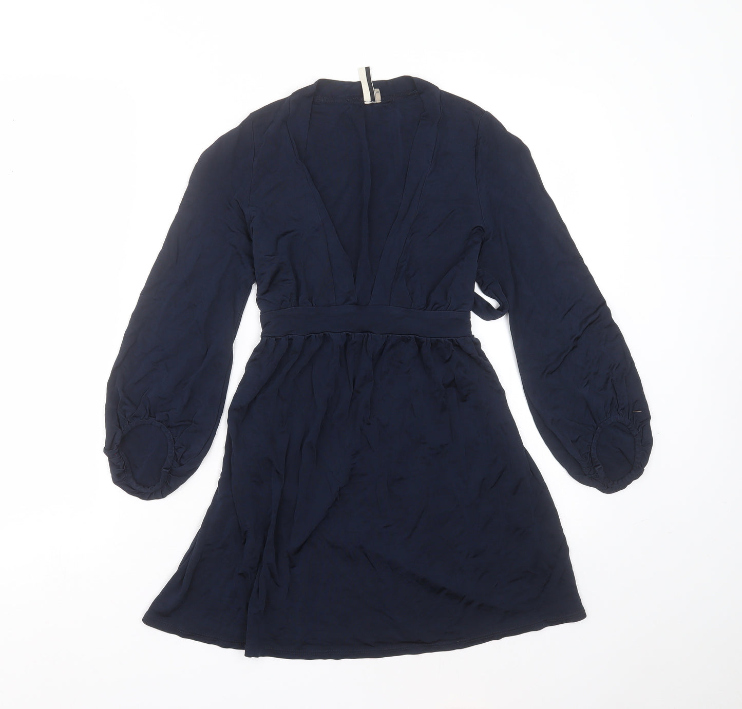 Topshop Womens Blue  Viscose Basic Blouse Size 10 V-Neck