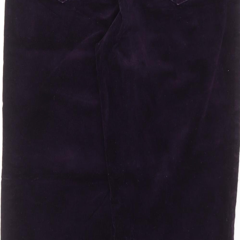 DASH Womens Purple  Cotton Trousers  Size 14 L29 in Regular Zip
