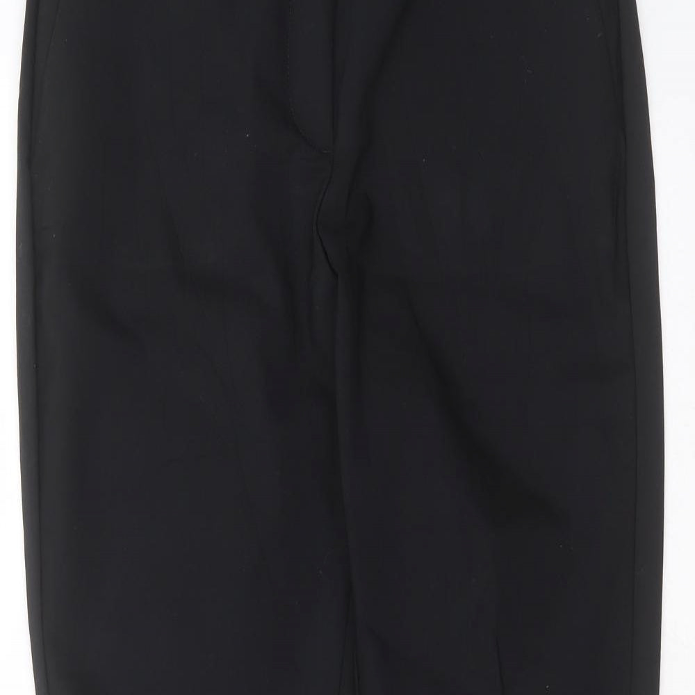 H&M Womens Black  Cotton Trousers  Size 14 L28 in Regular Zip