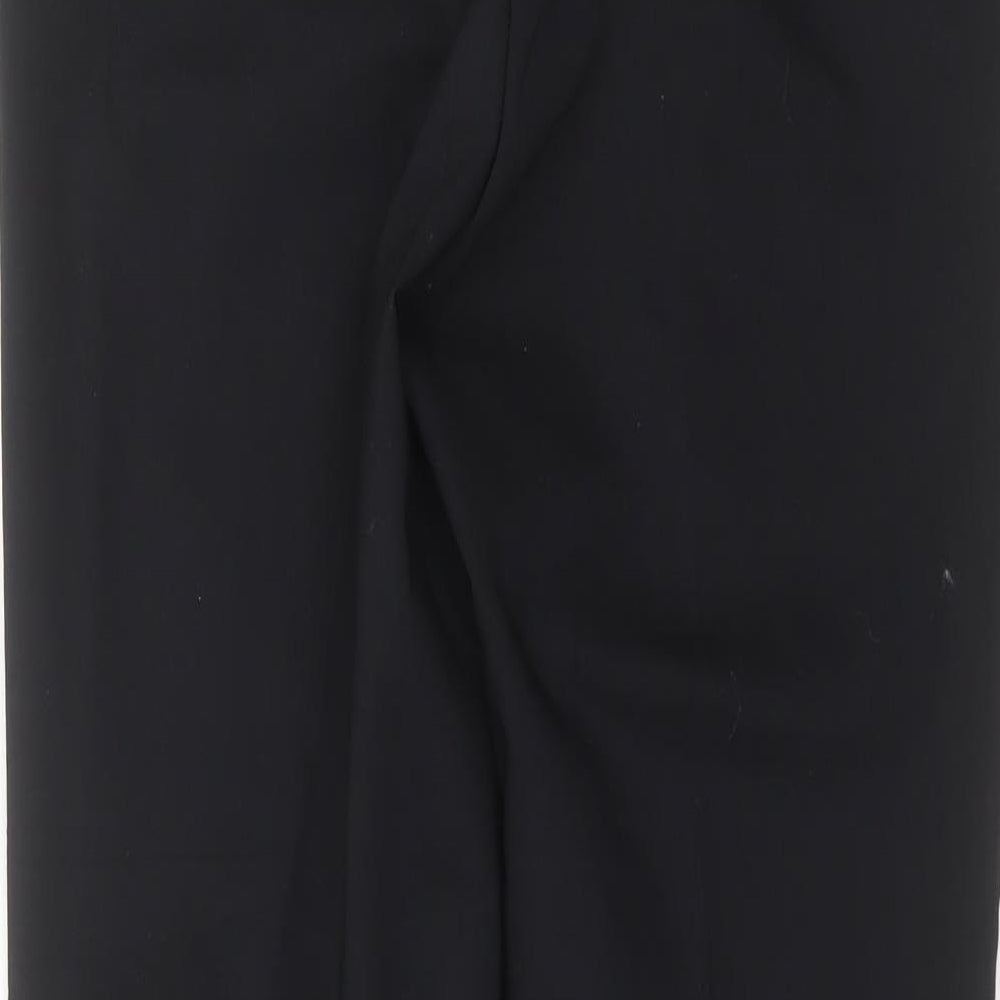H&M Womens Black  Cotton Trousers  Size 14 L28 in Regular Zip