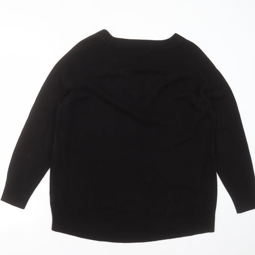 F&F Womens Beige V-Neck  Acrylic Pullover Jumper Size 14