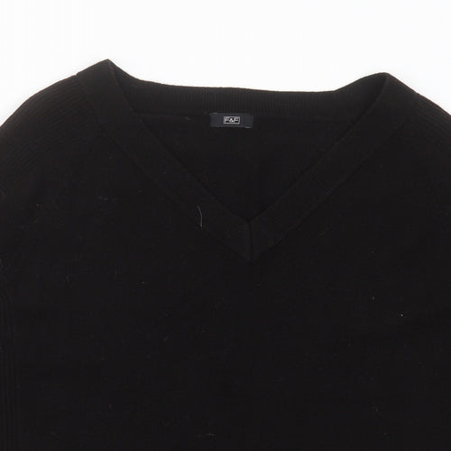 F&F Womens Beige V-Neck  Acrylic Pullover Jumper Size 14