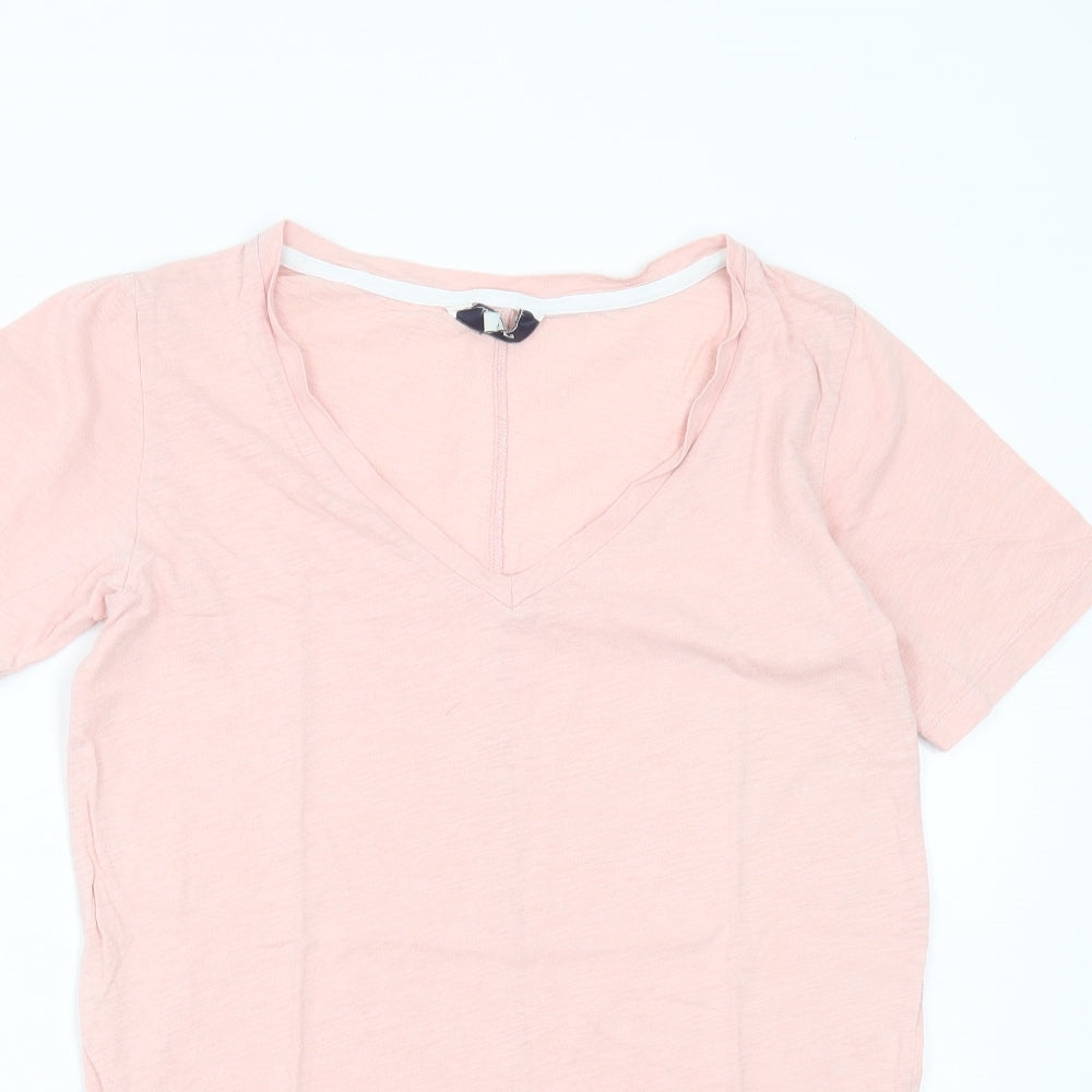 Joules Womens Pink  Cotton Basic T-Shirt Size 8 V-Neck