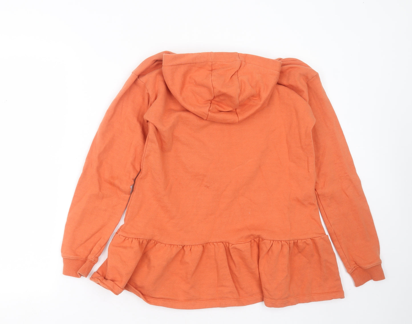 George Girls Orange  Cotton Pullover Hoodie Size 13-14 Years   - love heart