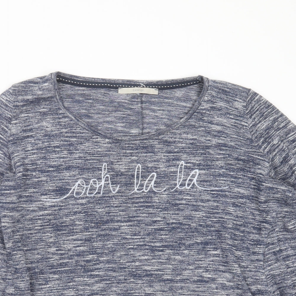 George Womens Blue Round Neck  Polyester Pullover Jumper Size 16   - ooh la la