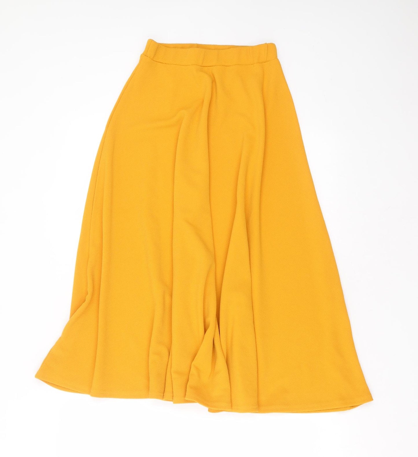 Boohoo Womens Yellow  Polyester A-Line Skirt Size 6