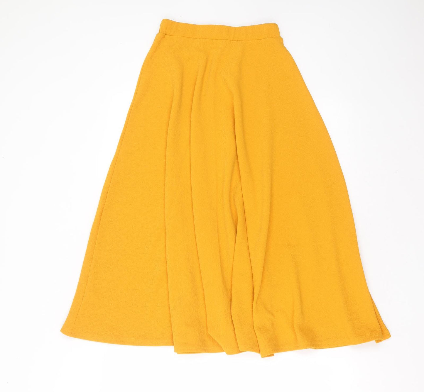Boohoo Womens Yellow  Polyester A-Line Skirt Size 6