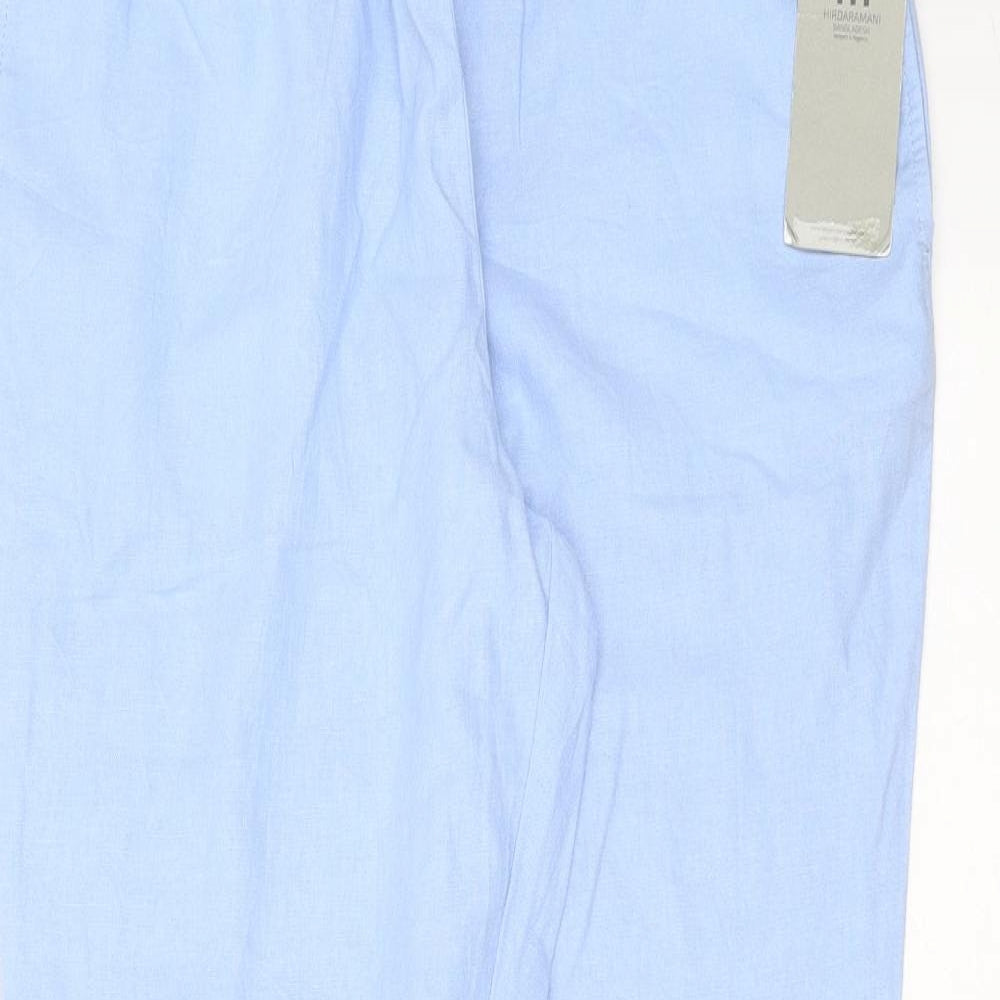 hirdaramani Womens Blue  Linen Trousers  Size 12 L28 in Regular