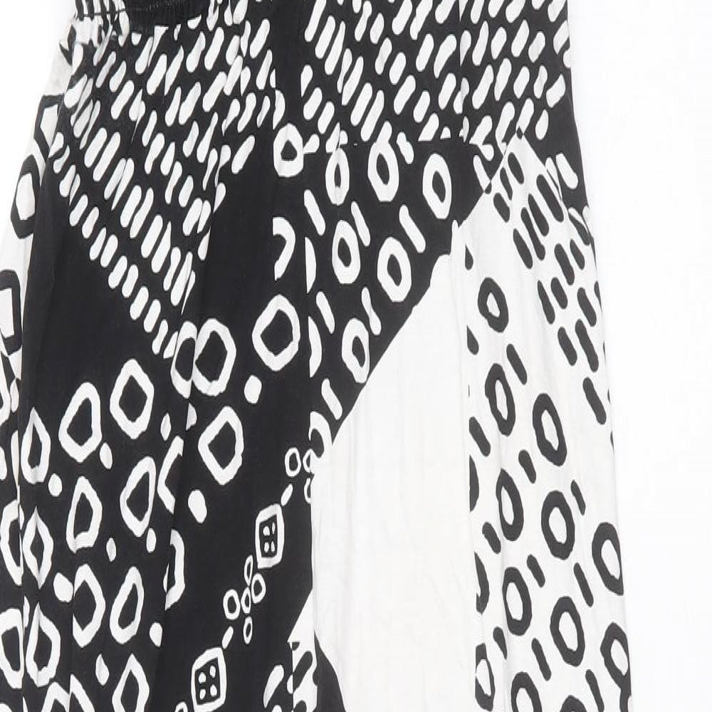 Principles Womens Black Geometric Viscose Maxi  Size 12  V-Neck